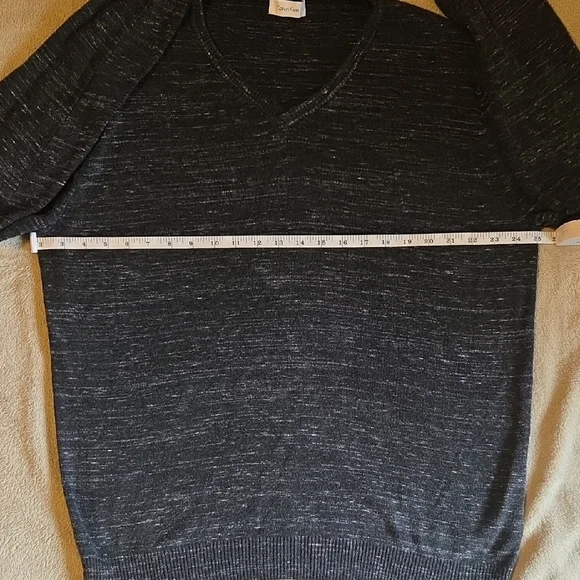 Calvin Klein Men's Dark Gray V-Neck Sweater - Picture 4 of 7